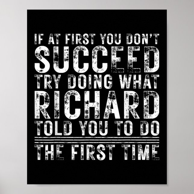 Funny If At First You Dont Succeed Birthday Richar Poster (Front)