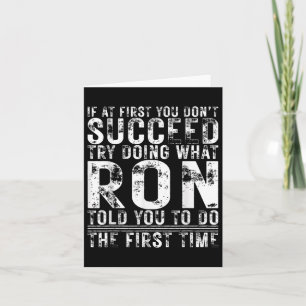 Funny If At First You Dont Succeed Birthday Ron Id Card