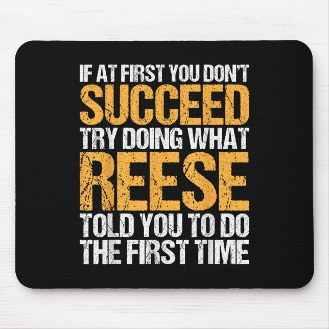 Funny If At First You Dont Succeed Try Doing What  Mouse Mat (Front)