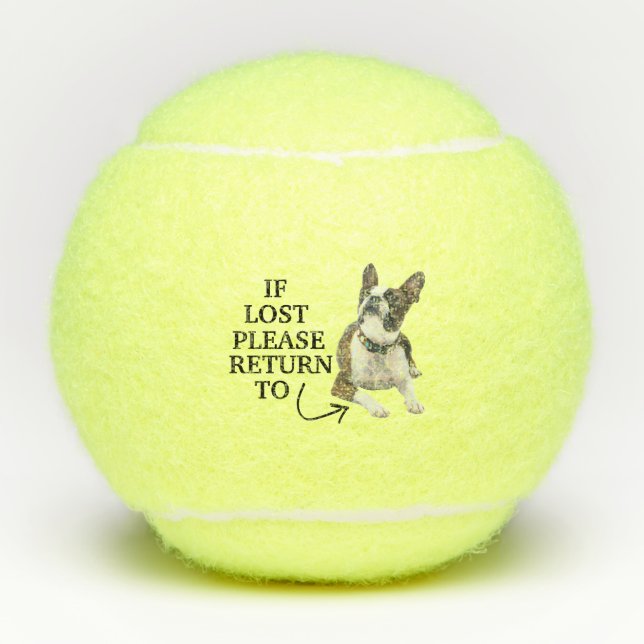 Funny If Lost Return To Dog Photo Tennis Balls (Front)