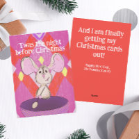 Funny Illustrated Late After Christmas Card