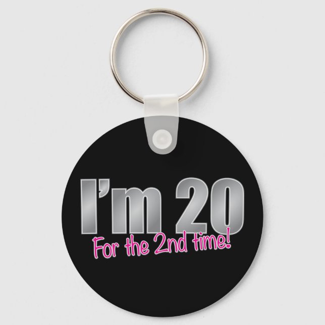 Funny I'm 20 for the 2nd time 40th birthday Key Ring (Front)