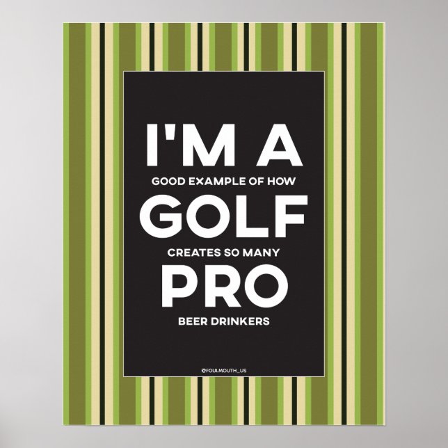Funny I'm A Golf Pro Golf Poster (Front)