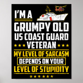 Funny Im A Gpy Old Military Vetvibesn Retired Uscg Poster