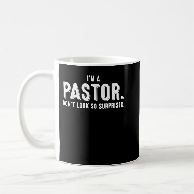 Funny I'm A Pastor Gift Cute Christian Clergy Men  Coffee Mug (Left)