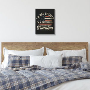 Funny "I'm A Professional Grandpa" Retirement Canvas Print