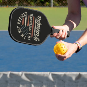 Funny "I'm A Professional Grandpa" Retirement Pickleball Paddle