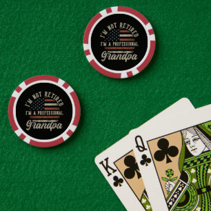 Funny "I'm A Professional Grandpa" Retirement Poker Chips