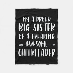 Funny I'm A Proud Cheer Big Sister Of A Cheerleade Fleece Blanket