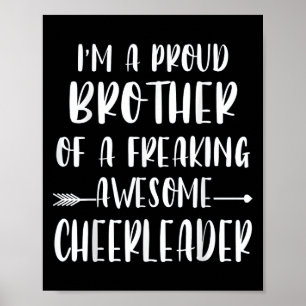 Funny I'm A Proud Cheer Brother Of A Cheerleader X Poster
