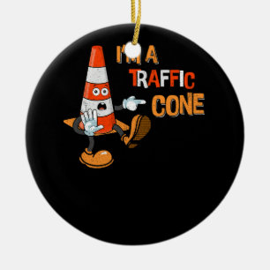 Funny I'm a Traffic Cone Lazy Halloween Costume La Ceramic Tree Decoration