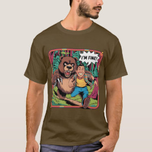 Funny "I'm Fine" Cartoon Illustration T-Shirt