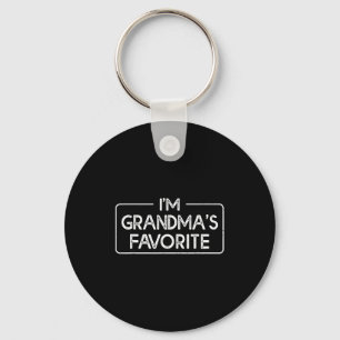 Funny I'm Grandma's Favorite Grandson Granddaughte Key Ring