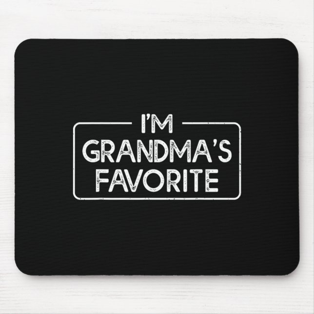 Funny I'm Grandma's Favorite Grandson Granddaughte Mouse Mat (Front)