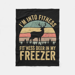 Funny I'm Into Fitness Fitness Deer In My Freezer Fleece Blanket
