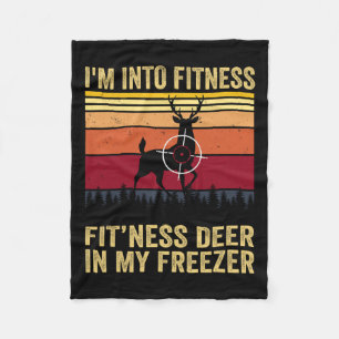 Funny I'm Into Fitness Fitness Deer In My Freezer Fleece Blanket
