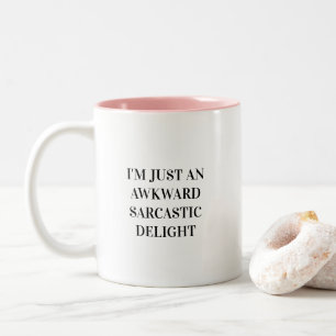 Funny I'm Just An Awkward Sarcastic Delight Quote Two-Tone Coffee Mug