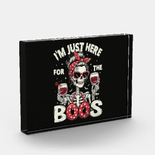 Funny I'm Just Here for The Boos Skeleton Photo Block