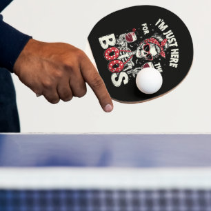 Funny I'm Just Here for The Boos Skeleton Ping Pong Paddle