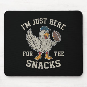 Funny I'm Just Here For The Snacks Football 3 Mouse Mat