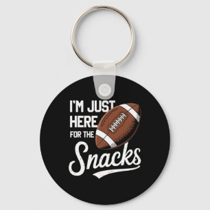 Funny I'm Just Here For The Snacks Football Key Ring