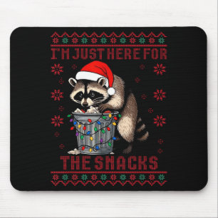 Funny I'm Just Here For The Snacks Santa Raccoon U Mouse Mat