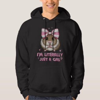 Funny I'm Literally Just a Girl Sad Hamster Meme Hoodie