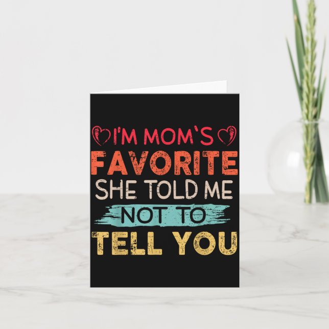 Funny I'm Mom's Favorite Son Daughter In Law Favor Card (Front)