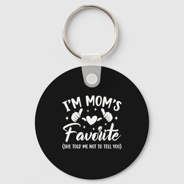 Funny I'm Mom's Favorite Son Daughter In Law Favor Key Ring (Front)
