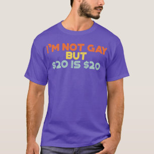Funny Im Not Gay But 20 is 20 Vintage Retro Sunset T-Shirt