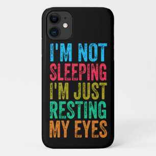  funny i'm not sleeping l'm just resting my eyes   iPhone 11 case