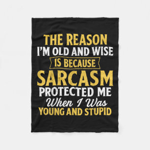Funny I'm Old And Wise Graphic Tee Gift For Clic P Fleece Blanket