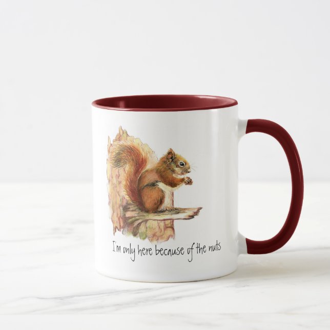 Funny, I'm only here because of the Nuts, Squirrel Mug (Right)