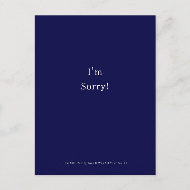 Funny I'm Sorry Apology Apologies Apologize Postcard (Front)