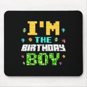 Funny I'm The Birthday Boy Kids Gamer Pixel  Mouse Mat