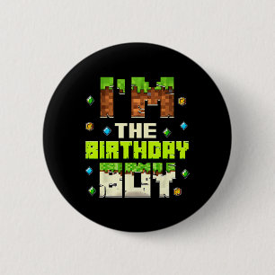 Funny I'm The Birthday Boy Video Gamer Pixel Birth 6 Cm Round Badge