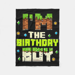 Funny I'm The Birthday Boy Video Gamer Pixel Birth Fleece Blanket