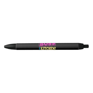 Funny Im The Boss In This Kitchen T-shirt Cooking Black Ink Pen