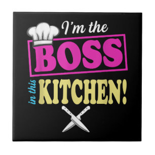 Funny Im The Boss In This Kitchen T-shirt Cooking  Tile