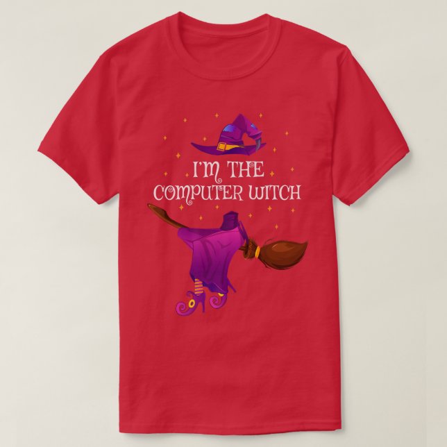 Funny Im The Computer Witch Halloween 4450445  T-Shirt (Design Front)