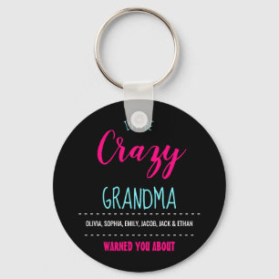 Funny I'm the Crazy Grandma Mother's Black Key Ring