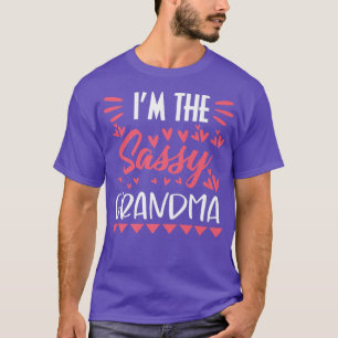 Funny I'm The Sassy Grandma Grandmother Hearts Hum T-Shirt