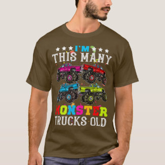 Funny Im This Many Monster Truck Old 4th Birthday  T-Shirt
