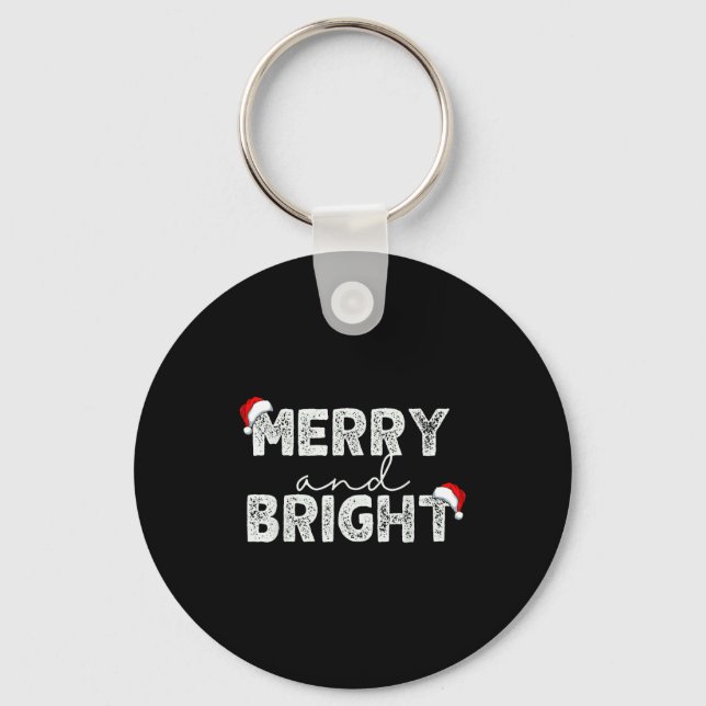 Funny I'm Trying To Feel Merry And Bright Couples  Key Ring (Front)