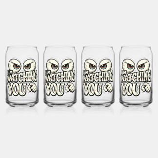 Funny "I'M WATCHING YOU" Retro Eyes Coffee Mug - O Can Glass