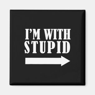 Funny I'm With Stupid Red Funny Christmas Gift  Magnet