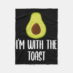 Funny I'm With The Toast Avocado Halloween Couples Fleece Blanket