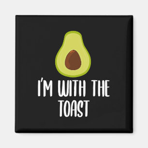 Funny I'm With The Toast Avocado Halloween Couples Magnet