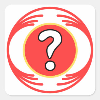 Funny image in the middle of a funny design square sticker