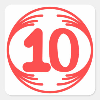 Funny image in the middle of a funny design square sticker